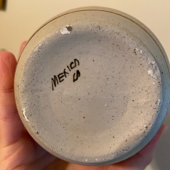 Vintage Tonala Mexican Folk Art Sandstone Pottery Vase Bird Duck on Water - Picture 4 of 7